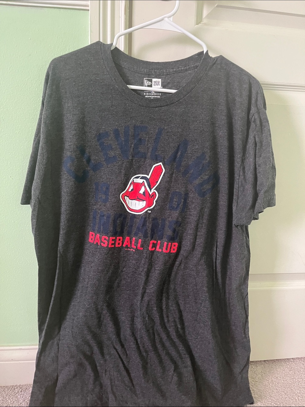 New Era Kids Dark Gray Cleveland Guardians Tee with Red Logo